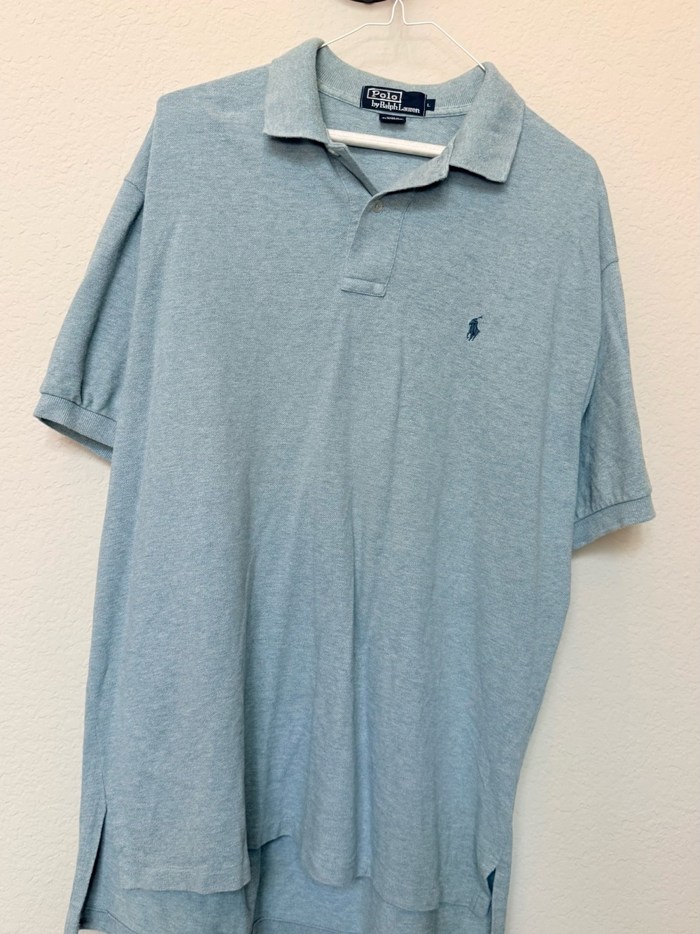 Polo by Ralph Lauren Heathered Light Blue/green Short-Sleeve Polo